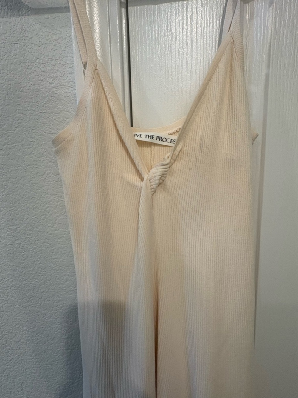 Live The Process Cream Ribbed jumpsuit - Picture 4 of 6
